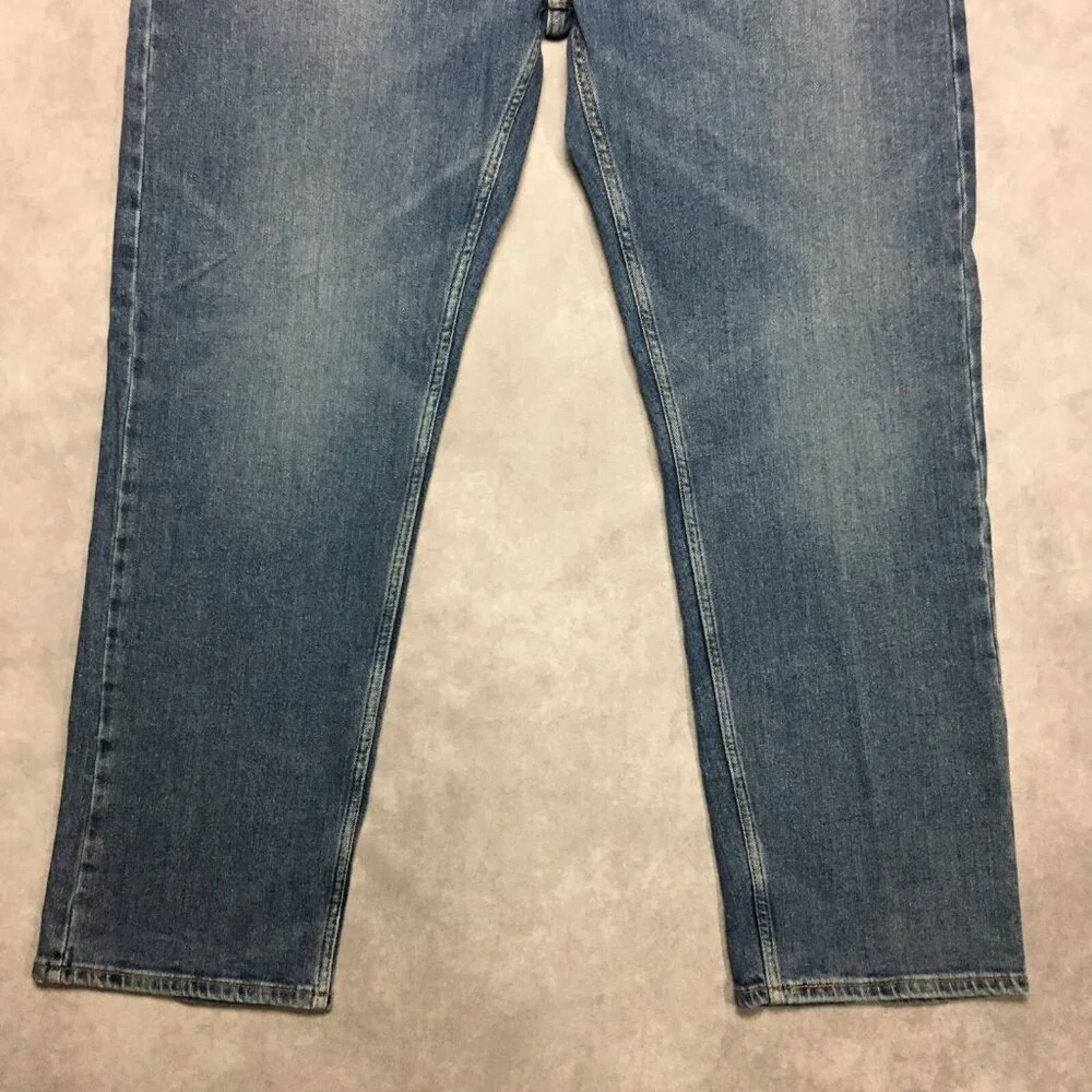 Levis Mens 505 Regular Fit Blue Jeans size 42x32 Stretch Denim Pants Cool Fading